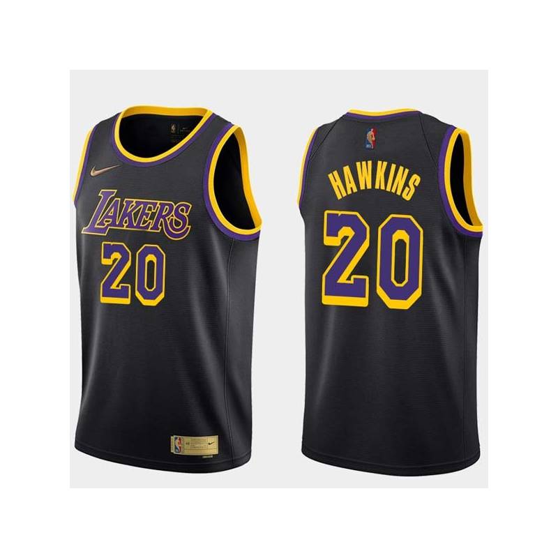 2020-21Earned Tom Hawkins Twill Basketball Jersey -Lakers #20 Hawkins Twill Jerseys, FREE SHIPPING