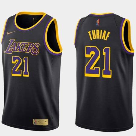 2020-21Earned Ronny Turiaf Twill Basketball Jersey -Lakers #21 Turiaf Twill Jerseys, FREE SHIPPING