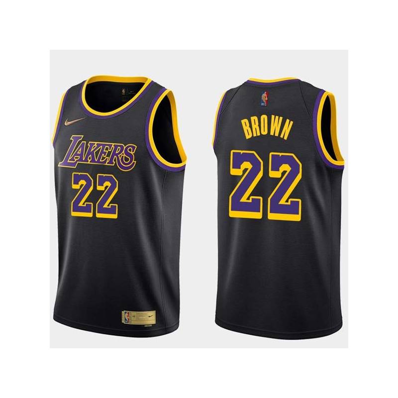 2020-21Earned George Brown Twill Basketball Jersey -Lakers #22 Brown Twill Jerseys, FREE SHIPPING