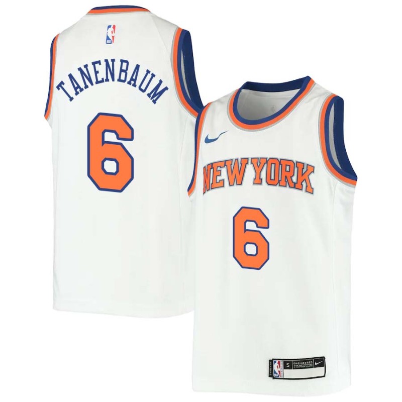 White Sid Tanenbaum Twill Basketball Jersey -Knicks #6 Tanenbaum Twill Jerseys, FREE SHIPPING