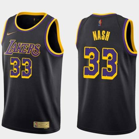 2020-21Earned Cotton Nash Twill Basketball Jersey -Lakers #33 Nash Twill Jerseys, FREE SHIPPING