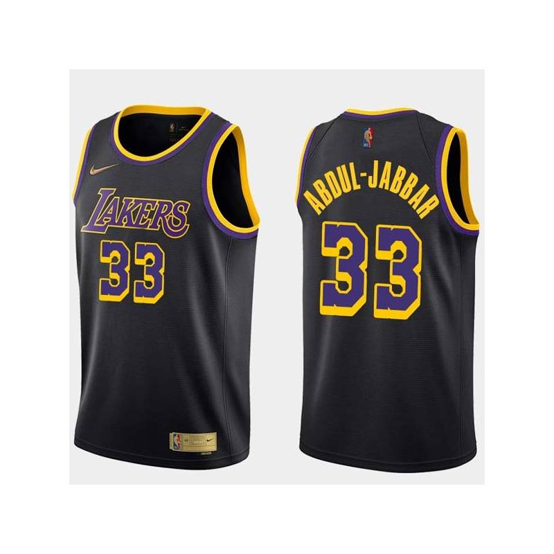 2020-21Earned Kareem Abdul-Jabbar Twill Basketball Jersey -Lakers #33 Abdul-Jabbar Twill Jerseys, FREE SHIPPING