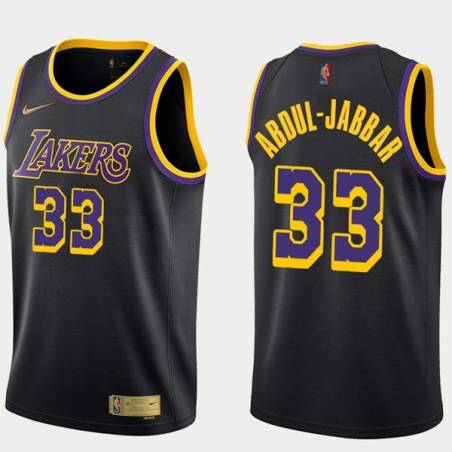 2020-21Earned Kareem Abdul-Jabbar Twill Basketball Jersey -Lakers #33 Abdul-Jabbar Twill Jerseys, FREE SHIPPING