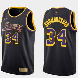 2020-21Earned Petur Gudmundsson Twill Basketball Jersey -Lakers #34 Gudmundsson Twill Jerseys, FREE SHIPPING