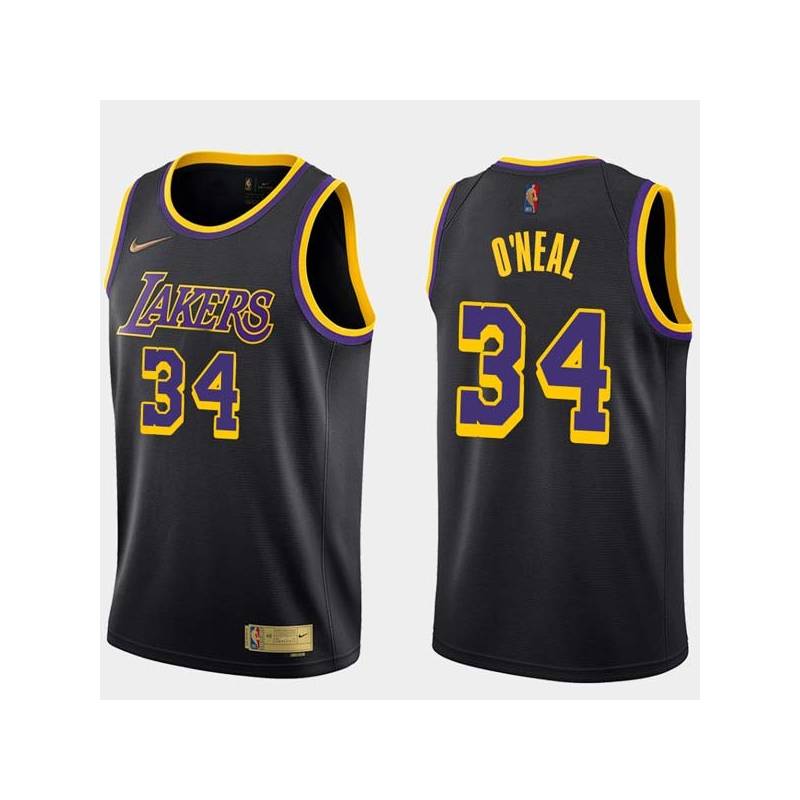 2020-21Earned Shaquille O'Neal Twill Basketball Jersey -Lakers #34 O'Neal Twill Jerseys, FREE SHIPPING