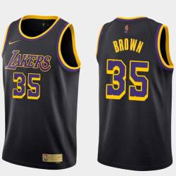 2020-21Earned Tony Brown Twill Basketball Jersey -Lakers #35 Brown Twill Jerseys, FREE SHIPPING