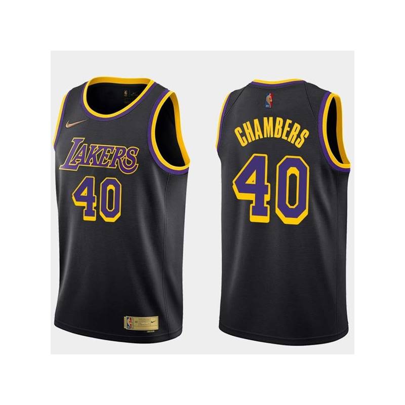 2020-21Earned Jerry Chambers Twill Basketball Jersey -Lakers #40 Chambers Twill Jerseys, FREE SHIPPING