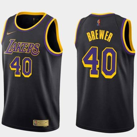 2020-21Earned Jim Brewer Twill Basketball Jersey -Lakers #40 Brewer Twill Jerseys, FREE SHIPPING