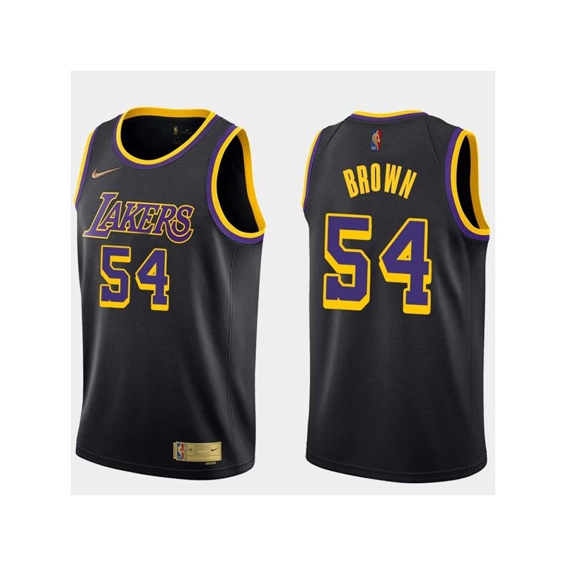 2020-21Earned Kwame Brown Twill Basketball Jersey -Lakers #54 Brown Twill Jerseys, FREE SHIPPING