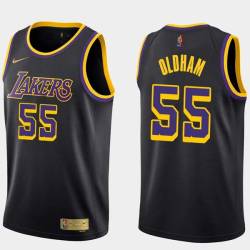 2020-21Earned Jawann Oldham Twill Basketball Jersey -Lakers #55 Oldham Twill Jerseys, FREE SHIPPING