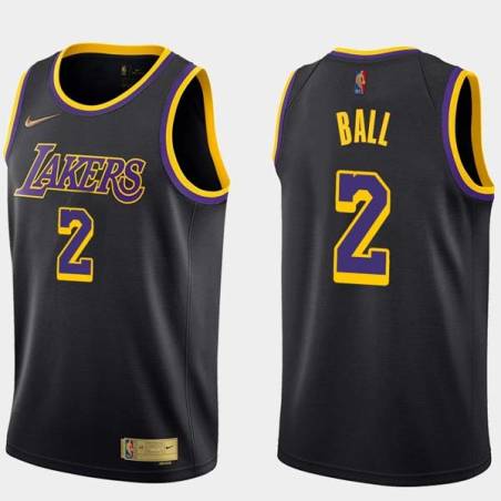 2020-21Earned Los Angeles #2 Lonzo Ball 2017 Draft Twill Basketball Jersey, Ball Lakers Twill Jersey