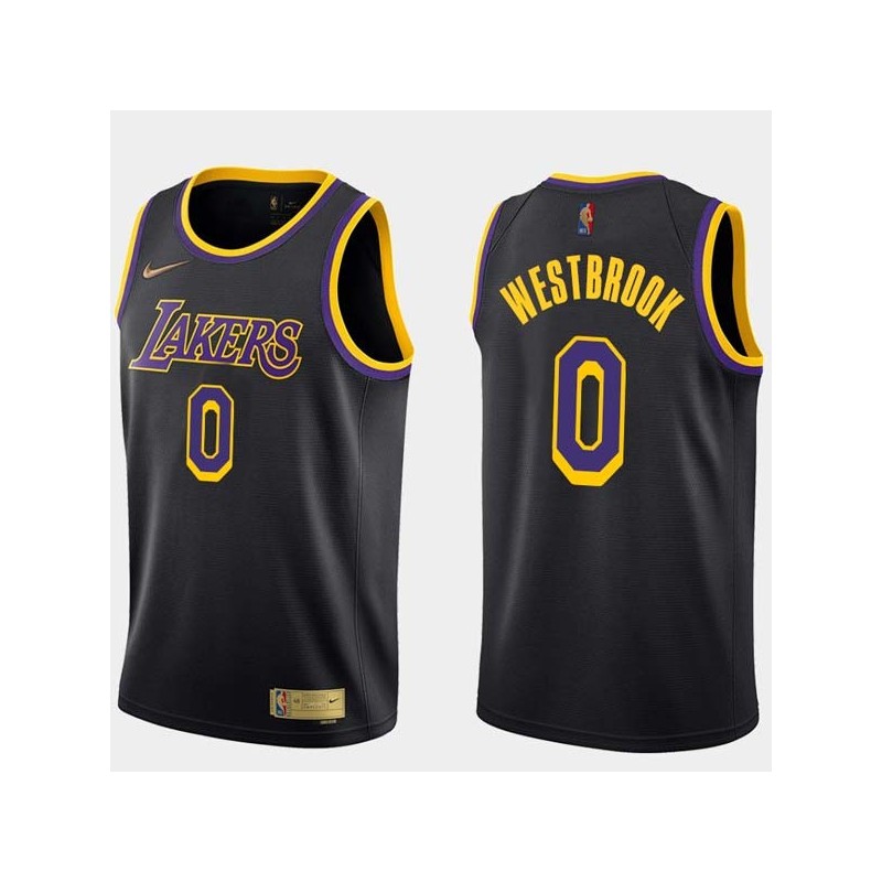 2020-21Earned Russell Westbrook Lakers #0 Twill Basketball Jersey FREE SHIPPING