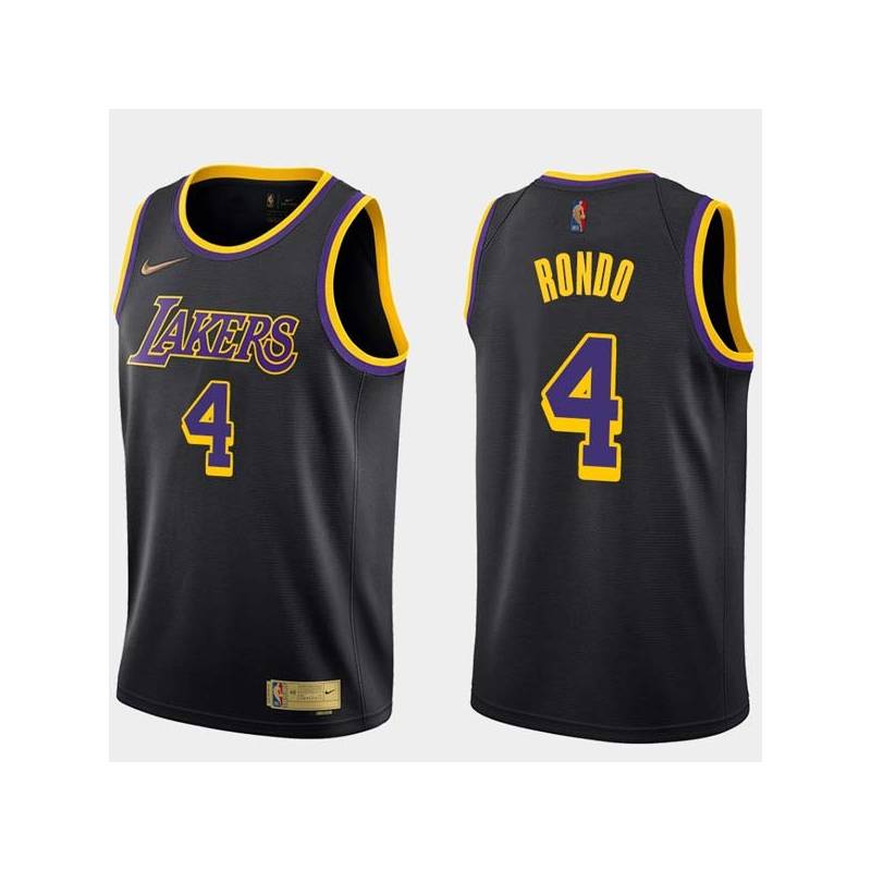 2020-21Earned Rajon Rondo Lakers #4 Twill Basketball Jersey FREE SHIPPING