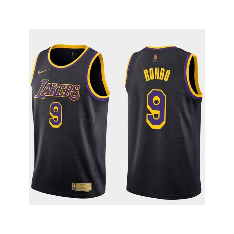 2020-21Earned Rajon Rondo Lakers #9 Twill Basketball Jersey FREE SHIPPING