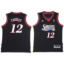 Black Throwback George Yardley Twill Basketball Jersey -76ers #12 Yardley Twill Jerseys, FREE SHIPPING