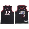 Black Throwback George Yardley Twill Basketball Jersey -76ers #12 Yardley Twill Jerseys, FREE SHIPPING