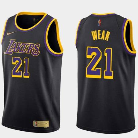2020-21Earned Travis Wear Lakers #21 Twill Basketball Jersey FREE SHIPPING