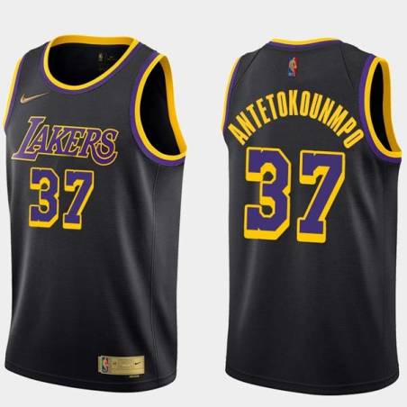 2020-21Earned Kostas Antetokounmpo Lakers #37 Twill Basketball Jersey FREE SHIPPING