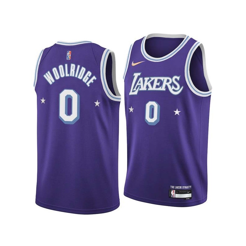 2021-22City Orlando Woolridge Twill Basketball Jersey -Lakers #0 Woolridge Twill Jerseys, FREE SHIPPING