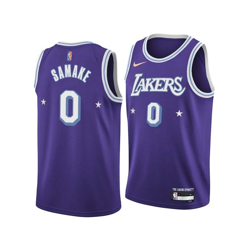 2021-22City Soumaila Samake Twill Basketball Jersey -Lakers #0 Samake Twill Jerseys, FREE SHIPPING