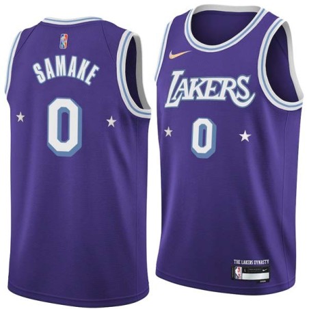 2021-22City Soumaila Samake Twill Basketball Jersey -Lakers #0 Samake Twill Jerseys, FREE SHIPPING