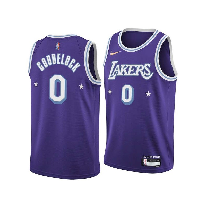 2021-22City Andrew Goudelock Twill Basketball Jersey -Lakers #0 Goudelock Twill Jerseys, FREE SHIPPING