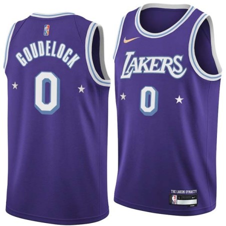 2021-22City Andrew Goudelock Twill Basketball Jersey -Lakers #0 Goudelock Twill Jerseys, FREE SHIPPING