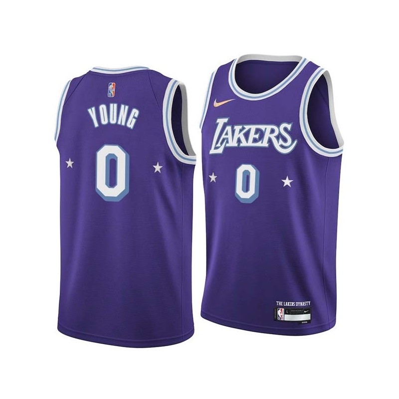 2021-22City Nick Young Twill Basketball Jersey -Lakers #0 Young Twill Jerseys, FREE SHIPPING