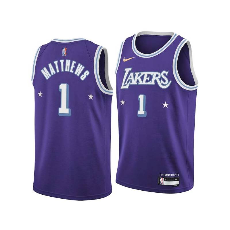 2021-22City Wes Matthews Twill Basketball Jersey -Lakers #1 Matthews Twill Jerseys, FREE SHIPPING