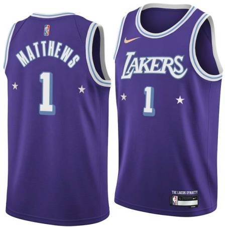 2021-22City Wes Matthews Twill Basketball Jersey -Lakers #1 Matthews Twill Jerseys, FREE SHIPPING