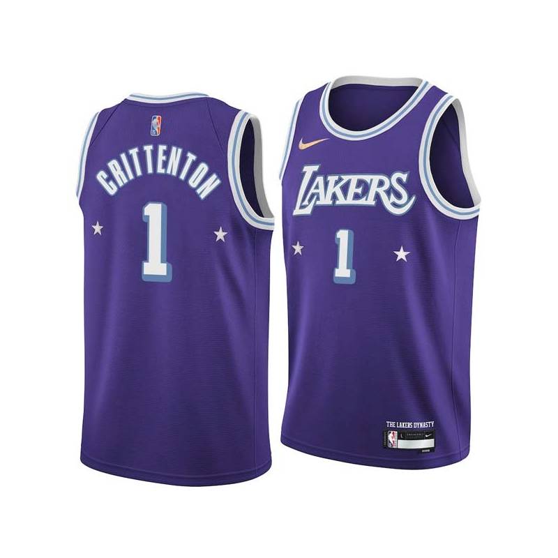 2021-22City Javaris Crittenton Twill Basketball Jersey -Lakers #1 Crittenton Twill Jerseys, FREE SHIPPING