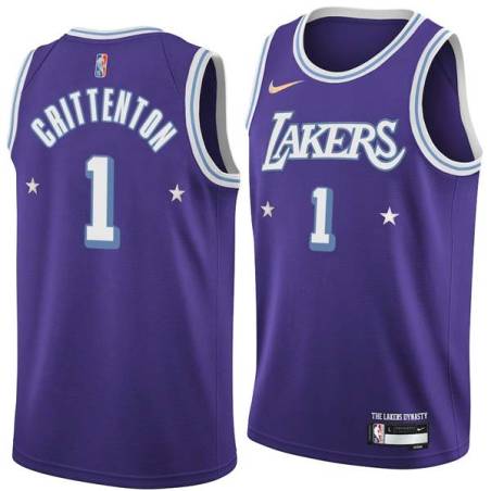 2021-22City Javaris Crittenton Twill Basketball Jersey -Lakers #1 Crittenton Twill Jerseys, FREE SHIPPING