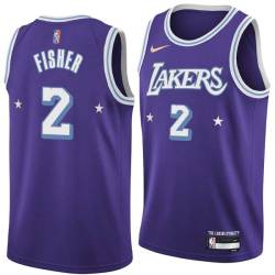 2021-22City Derek Fisher Twill Basketball Jersey -Lakers #2 Fisher Twill Jerseys, FREE SHIPPING