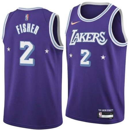 2021-22City Derek Fisher Twill Basketball Jersey -Lakers #2 Fisher Twill Jerseys, FREE SHIPPING