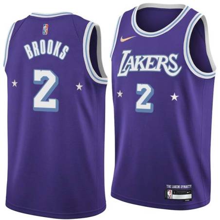 2021-22City MarShon Brooks Twill Basketball Jersey -Lakers #2 Brooks Twill Jerseys, FREE SHIPPING