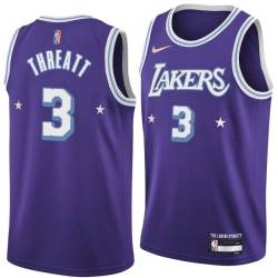 2021-22City Sedale Threatt Twill Basketball Jersey -Lakers #3 Threatt Twill Jerseys, FREE SHIPPING