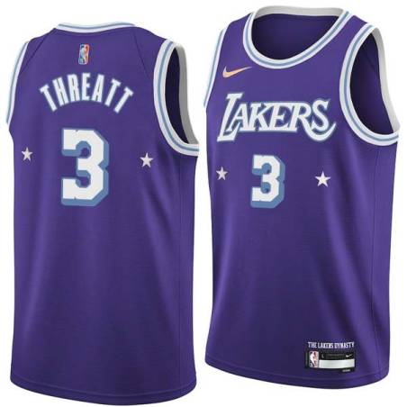 2021-22City Sedale Threatt Twill Basketball Jersey -Lakers #3 Threatt Twill Jerseys, FREE SHIPPING