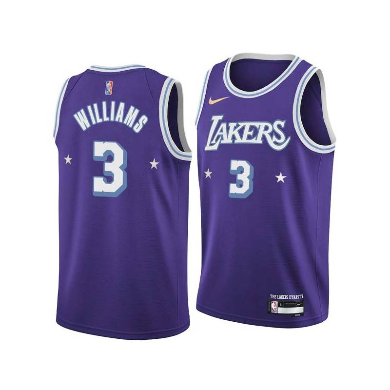 2021-22City Shammond Williams Twill Basketball Jersey -Lakers #3 Williams Twill Jerseys, FREE SHIPPING