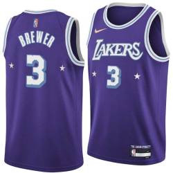 2021-22City Corey Brewer Twill Basketball Jersey -Lakers #3 Brewer Twill Jerseys, FREE SHIPPING