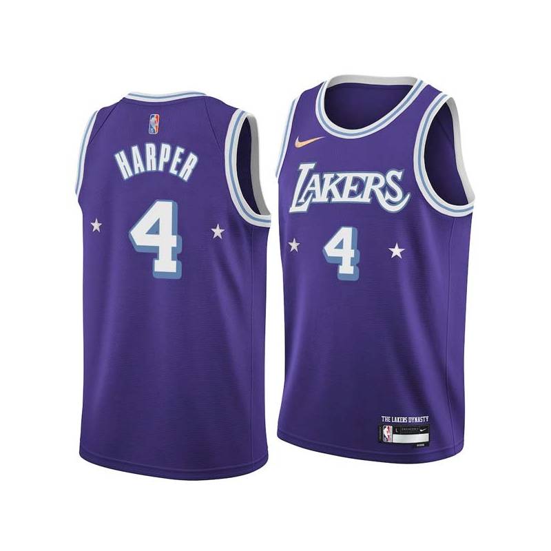 2021-22City Ron Harper Twill Basketball Jersey -Lakers #4 Harper Twill Jerseys, FREE SHIPPING