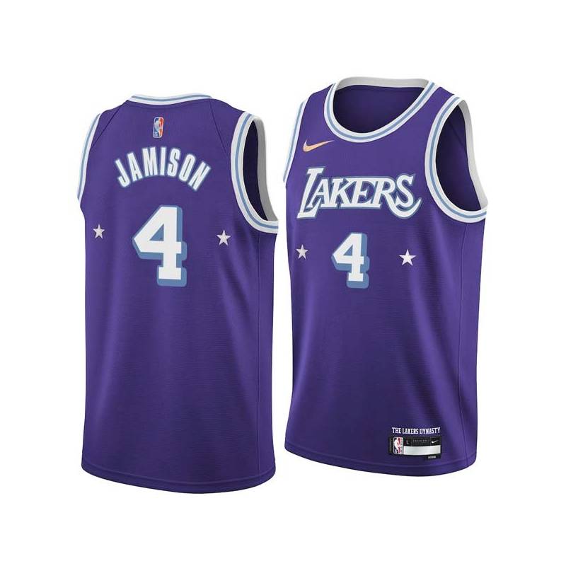 2021-22City Antawn Jamison Twill Basketball Jersey -Lakers #4 Jamison Twill Jerseys, FREE SHIPPING