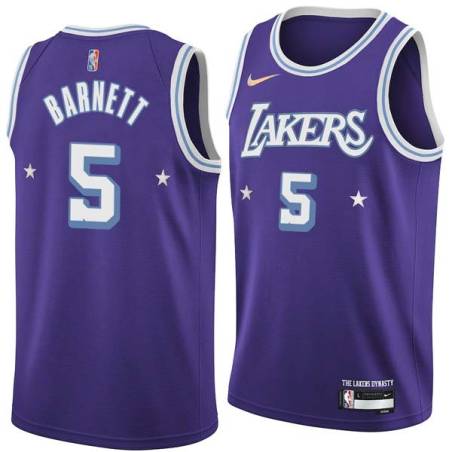 2021-22City Dick Barnett Twill Basketball Jersey -Lakers #5 Barnett Twill Jerseys, FREE SHIPPING