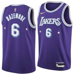 2021-22City Kent Bazemore Twill Basketball Jersey -Lakers #6 Bazemore Twill Jerseys, FREE SHIPPING