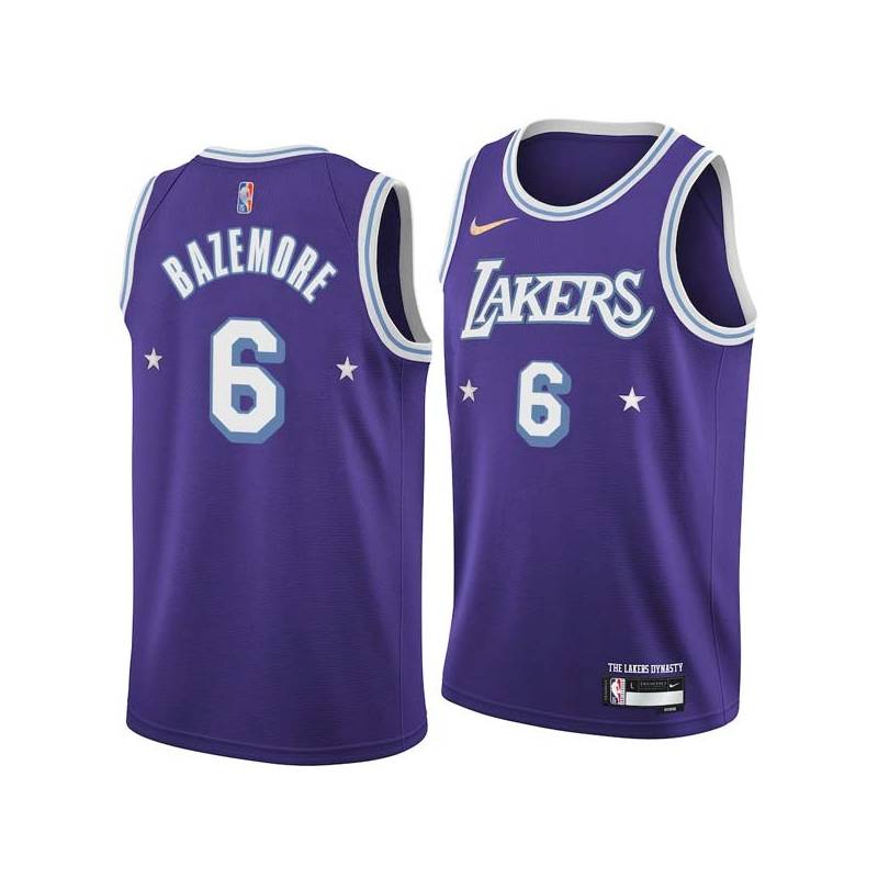 2021-22City Kent Bazemore Twill Basketball Jersey -Lakers #6 Bazemore Twill Jerseys, FREE SHIPPING