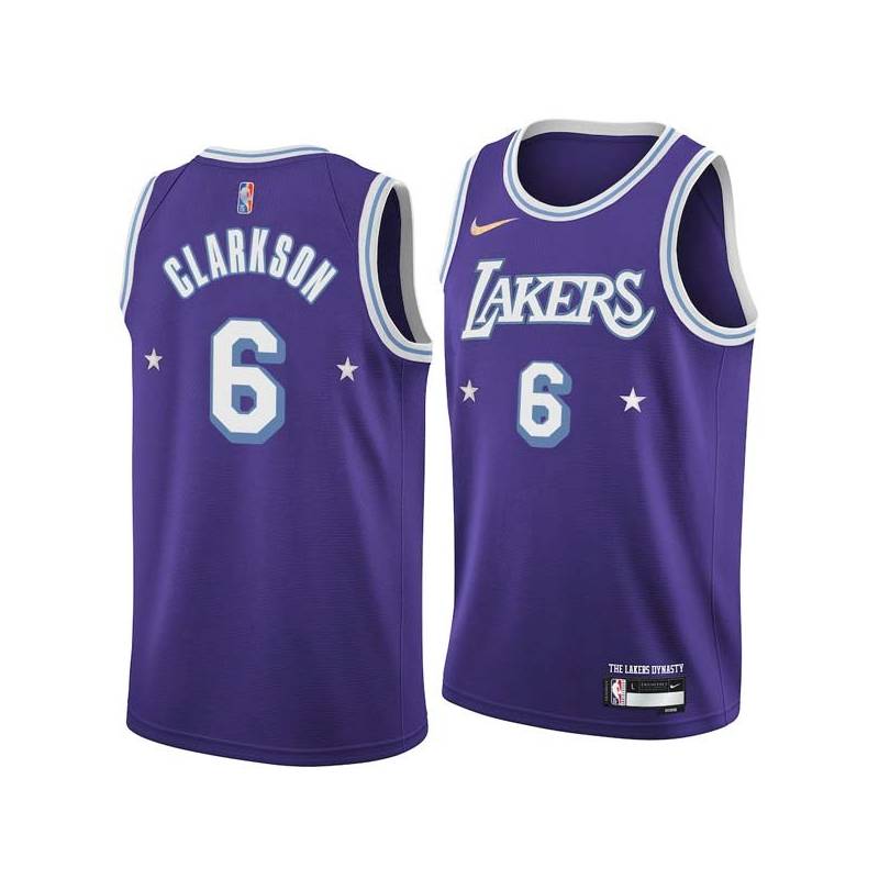 2021-22City Jordan Clarkson Twill Basketball Jersey -Lakers #6 Clarkson Twill Jerseys, FREE SHIPPING