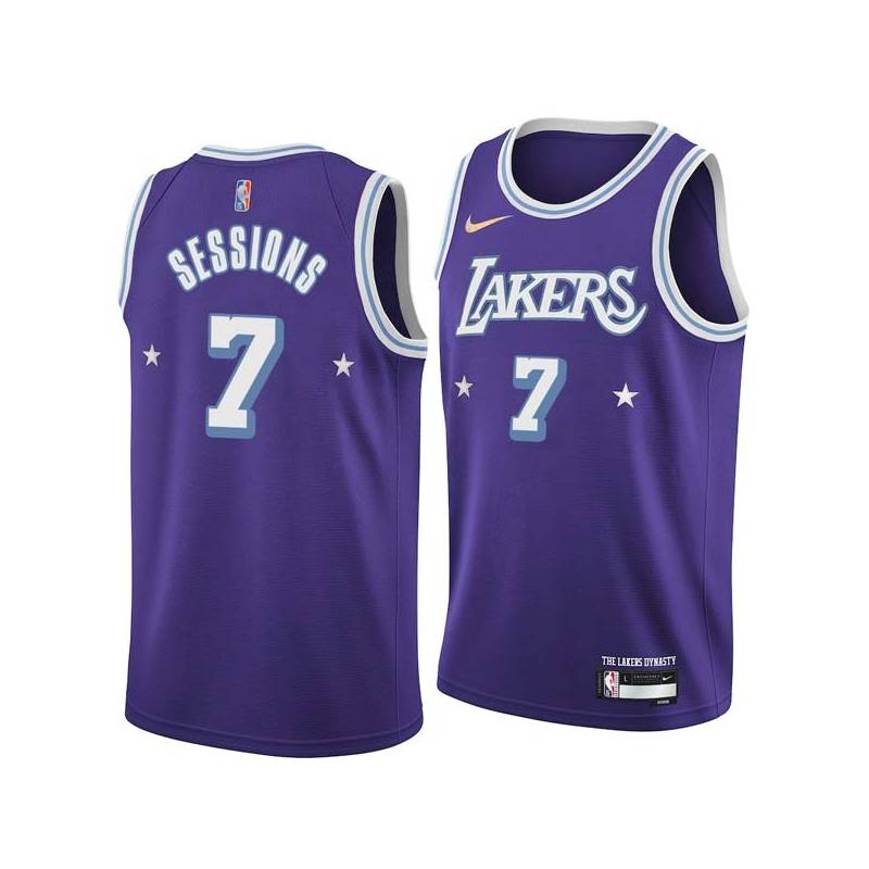 2021-22City Ramon Sessions Twill Basketball Jersey -Lakers #7 Sessions Twill Jerseys, FREE SHIPPING