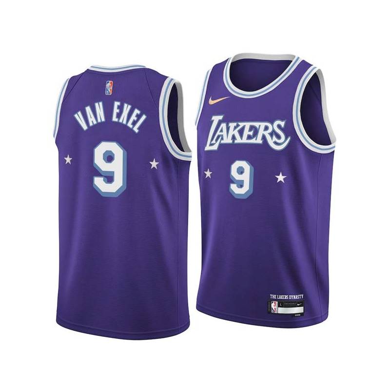 2021-22City Nick Van Exel Twill Basketball Jersey -Lakers #9 Van Exel Twill Jerseys, FREE SHIPPING