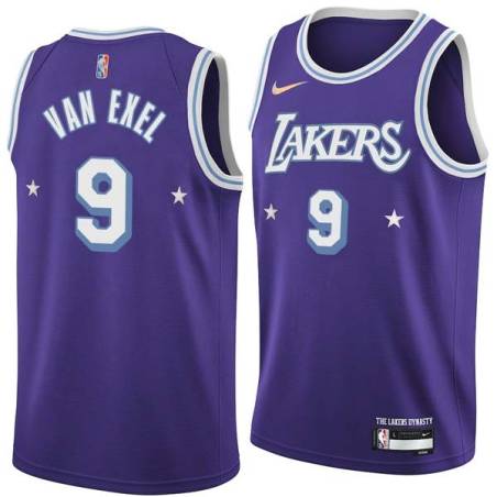 2021-22City Nick Van Exel Twill Basketball Jersey -Lakers #9 Van Exel Twill Jerseys, FREE SHIPPING
