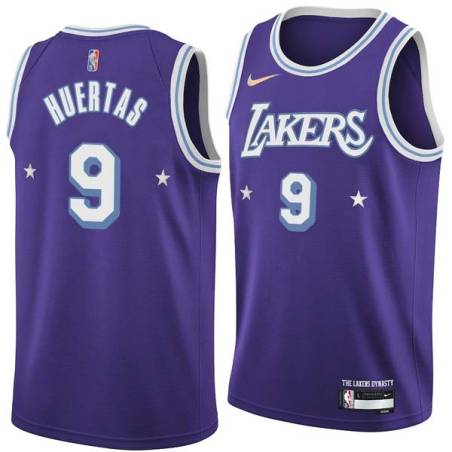 2021-22City Marcelo Huertas Twill Basketball Jersey -Lakers #9 Huertas Twill Jerseys, FREE SHIPPING