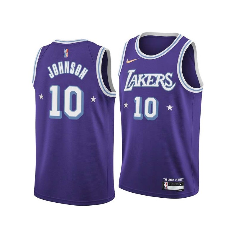 2021-22City Trey Johnson Twill Basketball Jersey -Lakers #10 Johnson Twill Jerseys, FREE SHIPPING